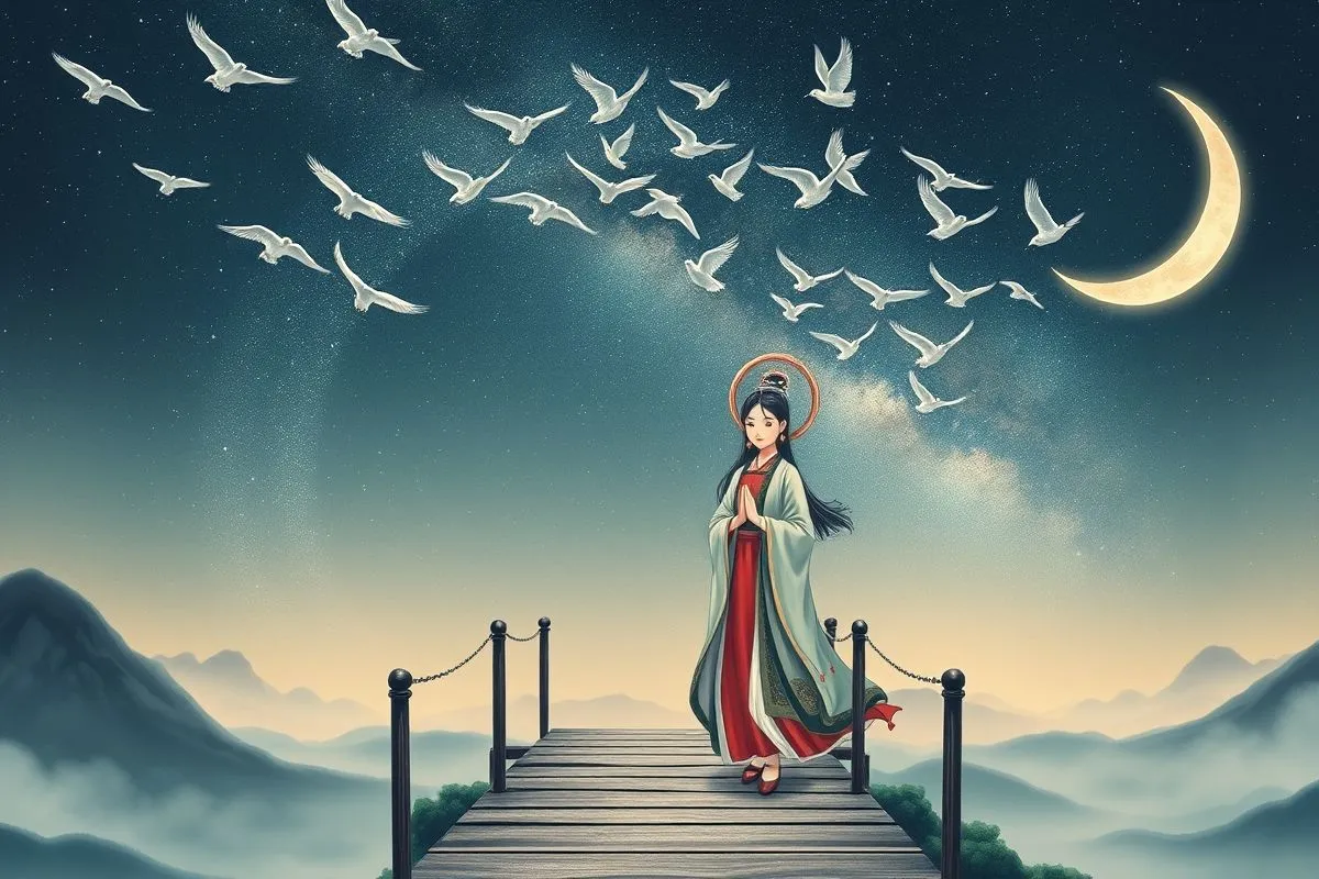 七夕画鹊桥进阶版