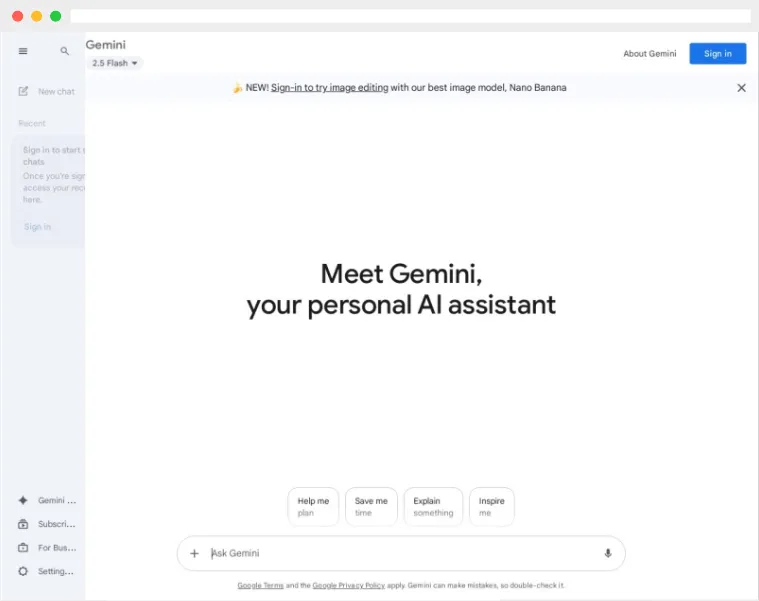 Gemini官网截图