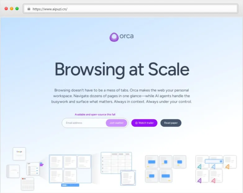 Orca Browser：全球首个智能体浏览器，颠覆传统网页交互的多页面并行编排系统