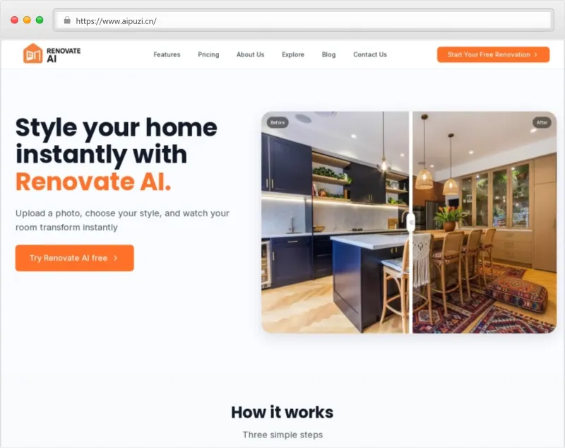 Renovate Al官网截图