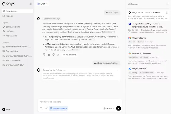 Onyx：开源自托管 Chat UI 平台，连接任意 LLM 实现本地化 AI 交互