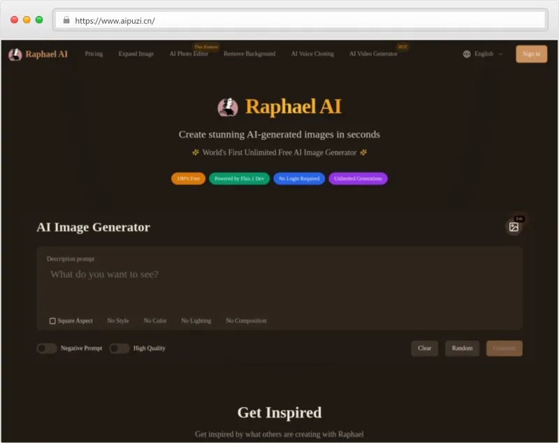 Raphael AI官网截图