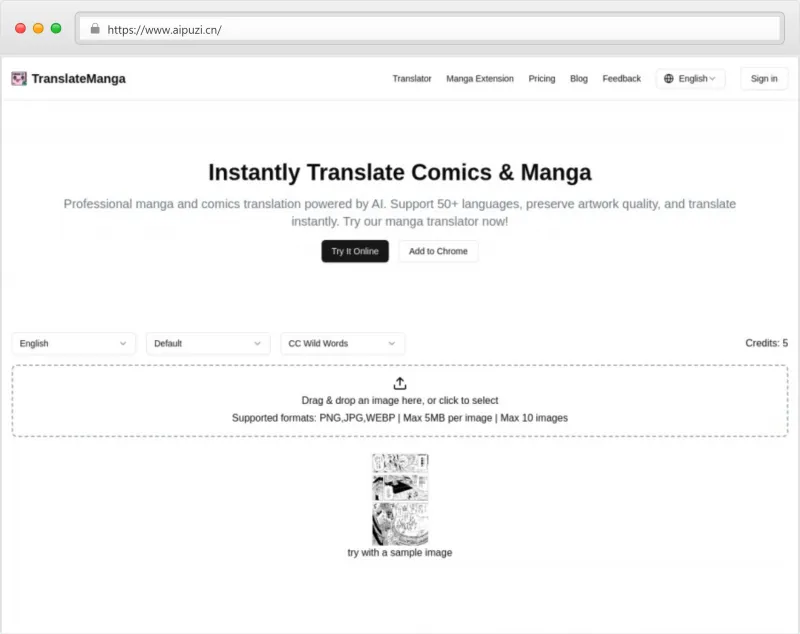 TranslateManga官网截图