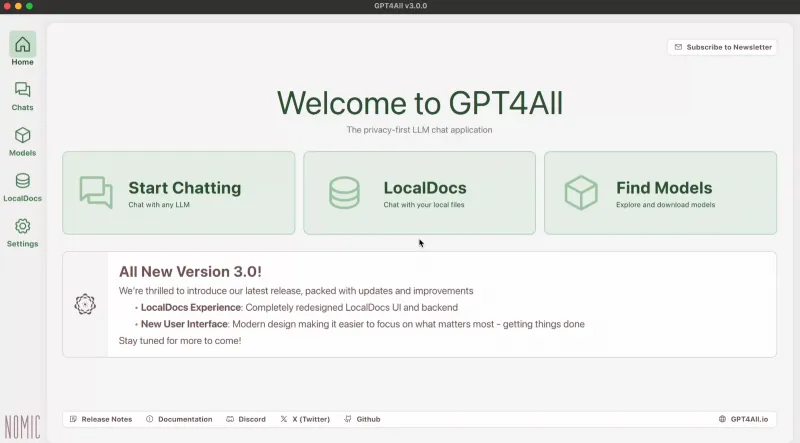 GPT4All(本地AI大模型部署及运行工具)