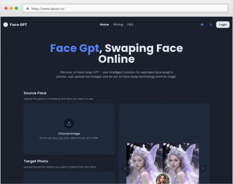 Face GPT官网截图