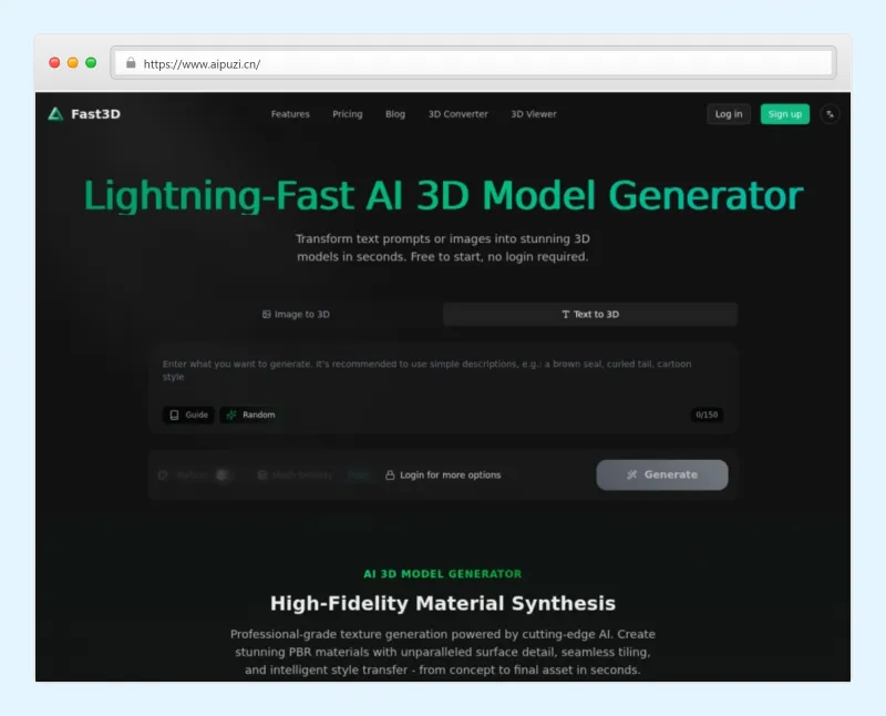 Fast3D.io官网截图