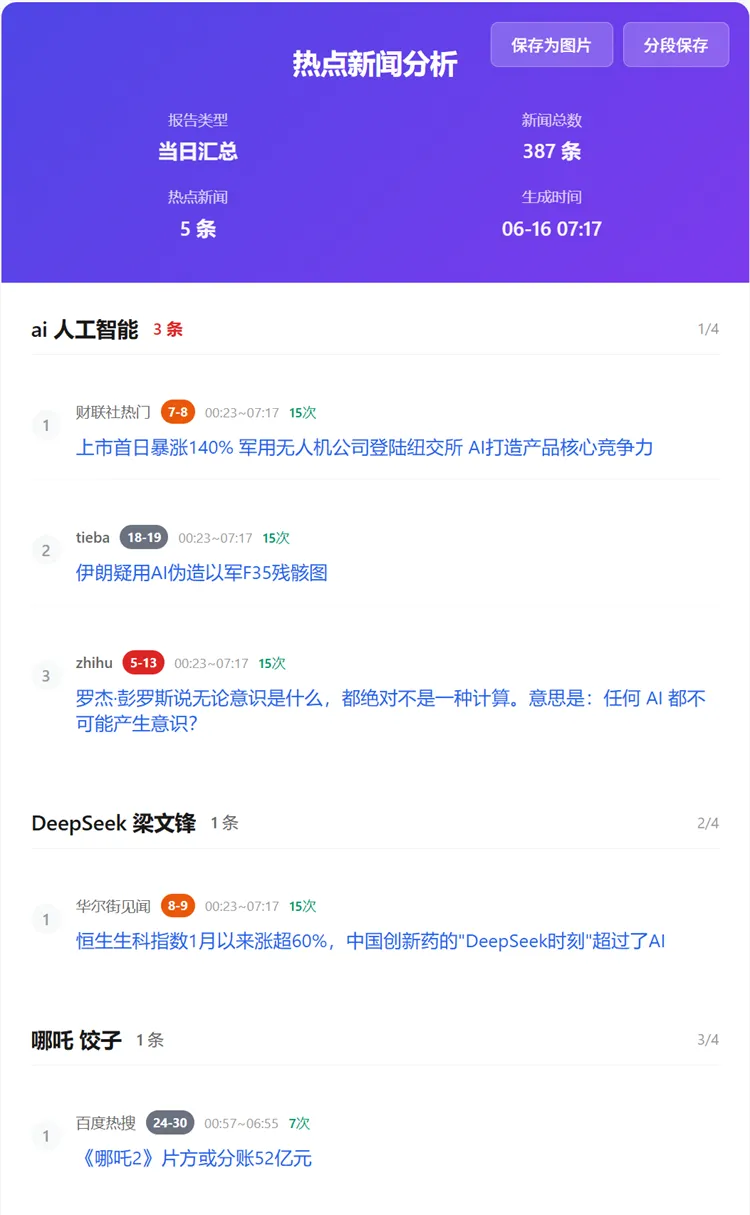 TrendRadar：轻量易部署的多平台热点监控助手，聚焦精准资讯与多端推送