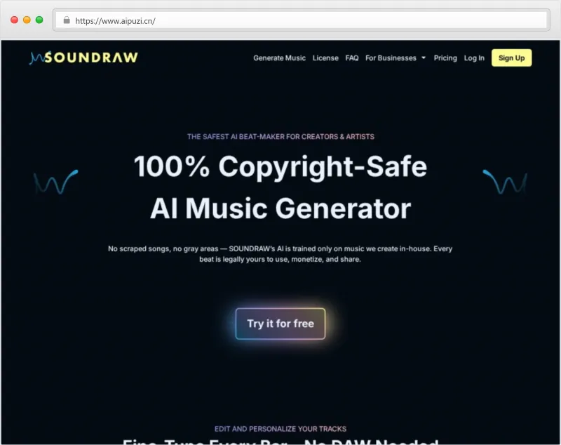 Soundraw官网截图