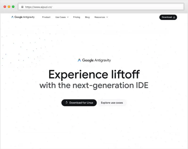 Google Antigravity官网截图