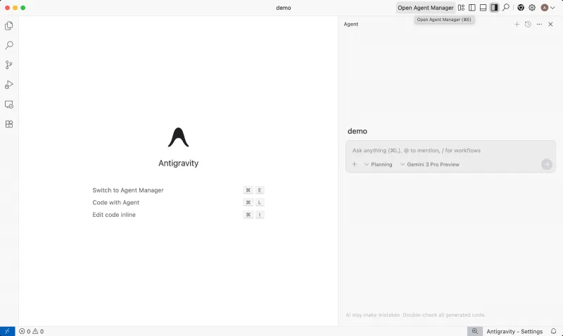 Antigravity(Google推出的AI智能编程开发环境) Antigravity(Google推出的AI智能编程开发环境)