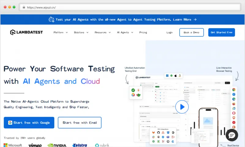 LambdaTest官网截图