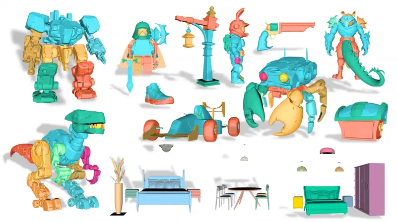 PartCrafter:北大&字节开源的端到端3D网格生成模型,单图秒级输出可编辑3D 部件 PartCrafter:北大&字节开源的端到端3D网格生成模型,单图秒级输出可编辑3D 部件