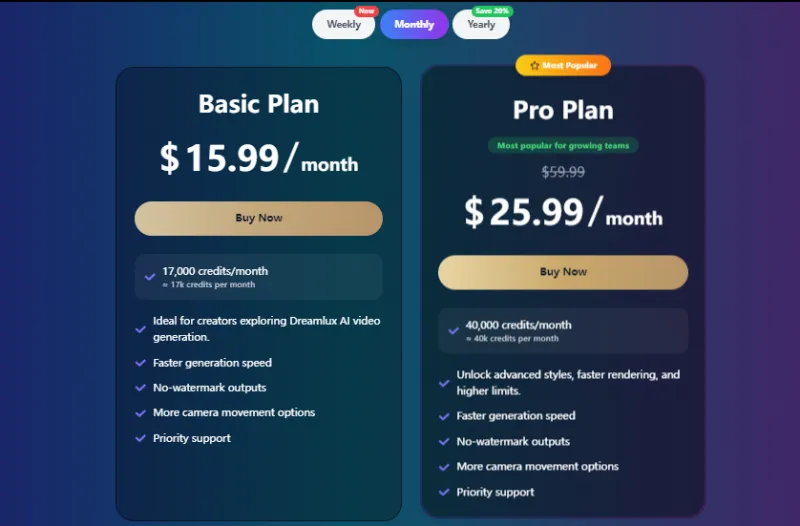 Dreamlux:零门槛AI视频生成器,一键将文字或图片变身为高清短视频 Dreamlux:零门槛AI视频生成器,一键将文字或图片变身为高清短视频