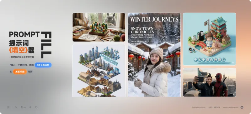Prompt Fill：开源结构化提示词生成工具，让AI绘画提示词创作像填空一样简单