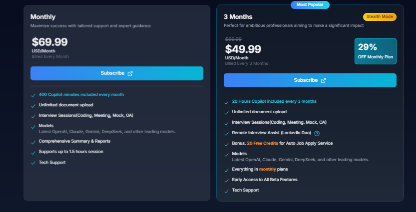 LockedIn AI：AI驱动的实时面试与职场会议智能助手平台