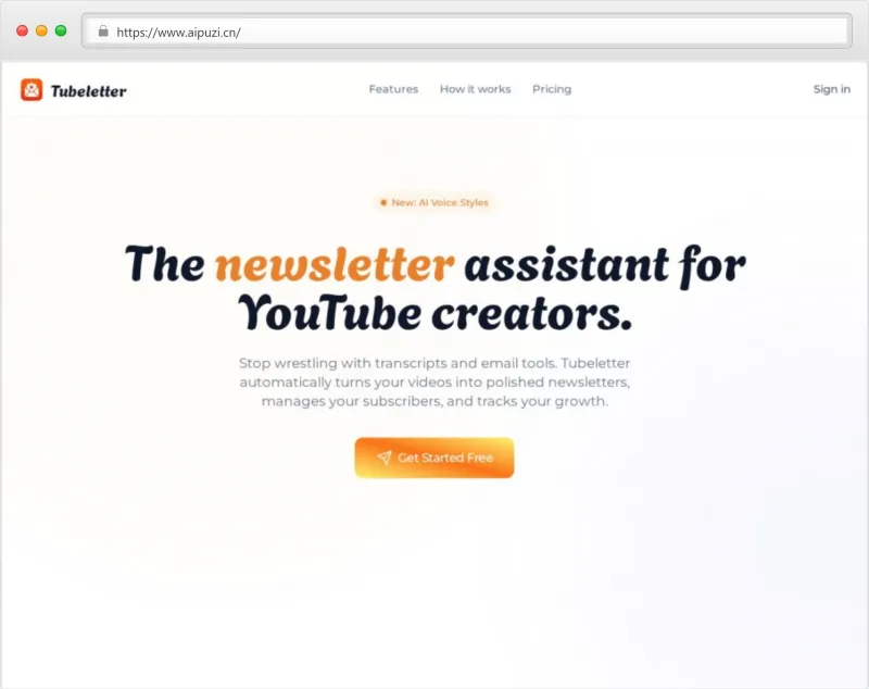 Tubeletter官网截图