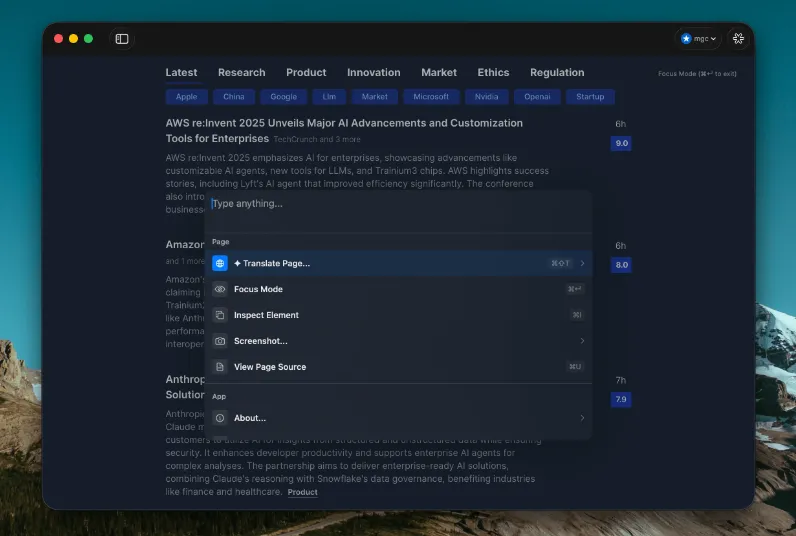 Flakes(键盘优先的AI智能浏览器)