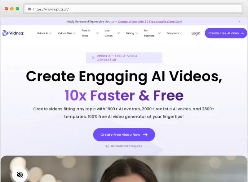 Vidnoz AI官网截图
