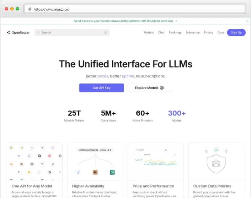 OpenRouter官网截图