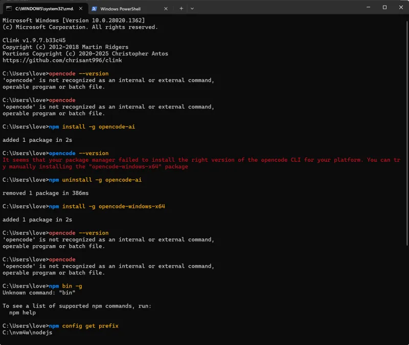 OpenCode Windows 安装指南：Chocolatey 方案一次成功（避坑 curl/npm/NSIS 失败）