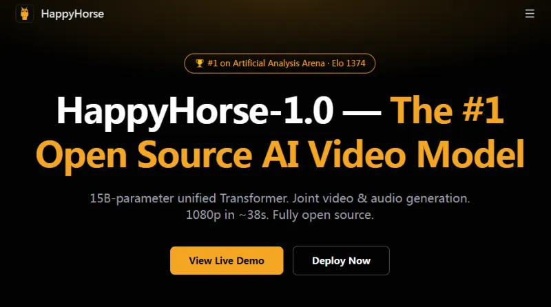 HappyHorse：登顶 Artificial Analysis 全球盲测榜的 AI 视频工具