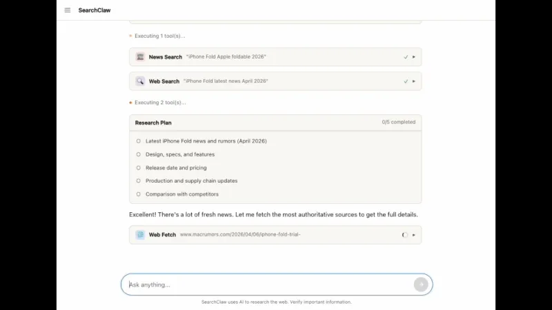 SearchClaw：人大开源的AI深度研究智能体，自托管多源检索生成可引用报告