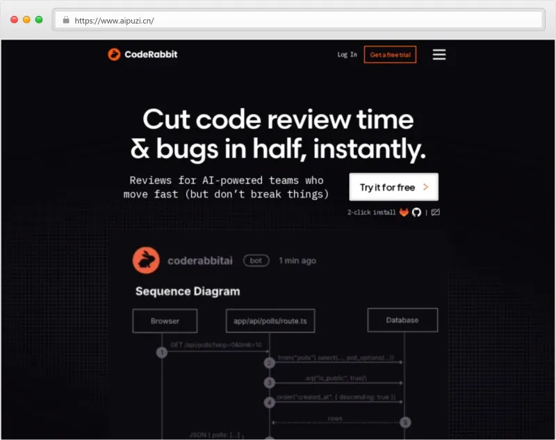 CodeRabbit官网截图