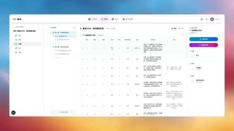融光：基于智能体的全流程AI视频创作平台，一站式自动生成从剧本到成片的专业视频