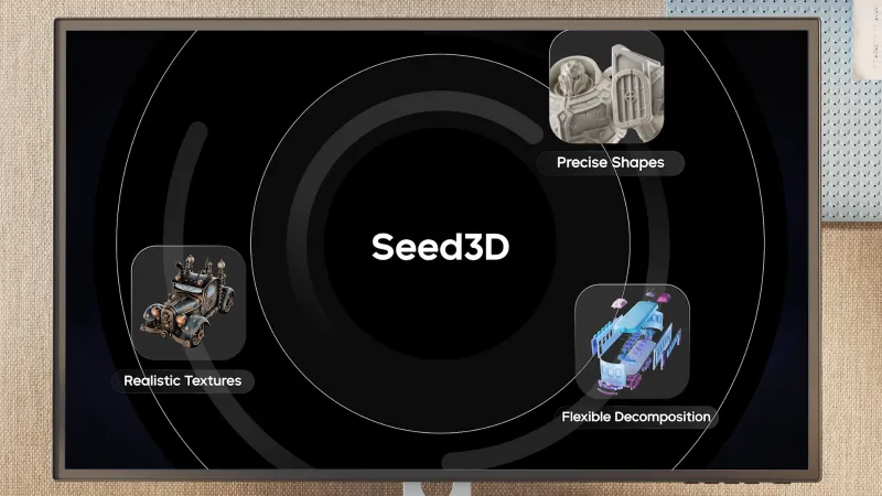 Seed3D 2.0：字节自研端到端3D生成大模型，高精度几何建模与写实材质一体化生成