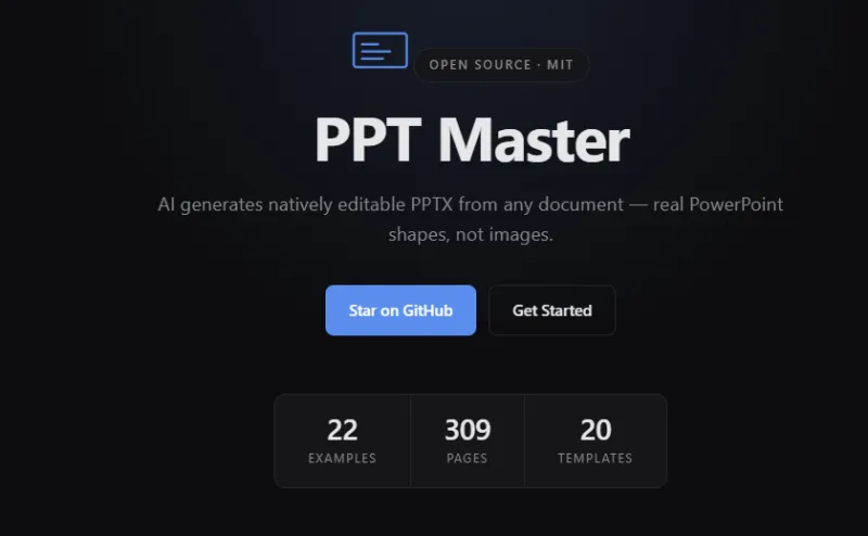 PPT-Master：开源AI矢量PPT生成系统，多角色协作一键生成可编辑演示文稿