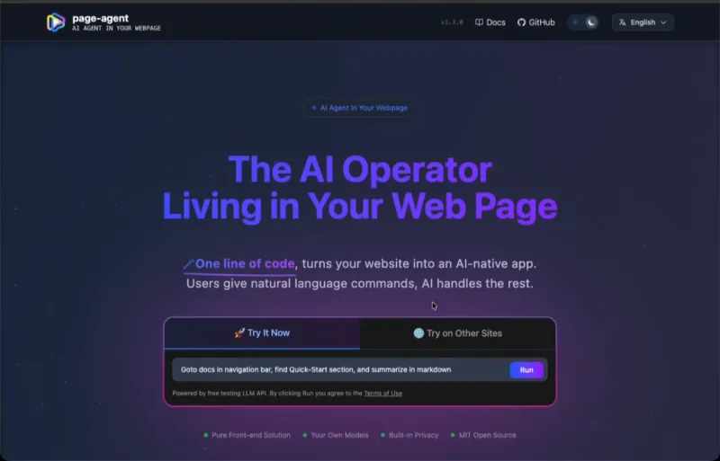Page-Agent:阿里开源的轻量化浏览器AI自动化框架,纯前端零后端完成网页操作 Page-Agent:阿里开源的轻量化浏览器AI自动化框架,纯前端零后端完成网页操作