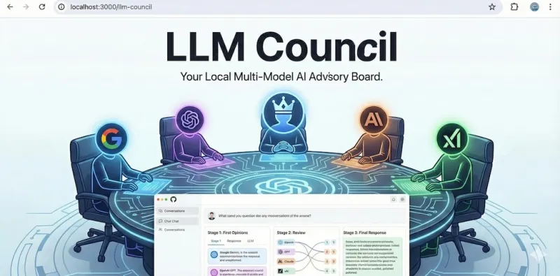 LLM Council：开源多模型议会协同问答工具，匿名互评整合优质答案