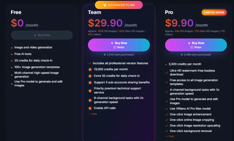 ViNano AI：全能型AI图像与视频创作平台