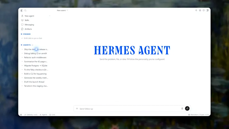 Hermes Desktop界面截图 Hermes Desktop界面截图