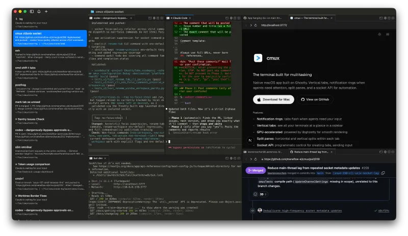 cmux:开源AI编程一体化工具,融合终端浏览器与多路复用能力 cmux:开源AI编程一体化工具,融合终端浏览器与多路复用能力