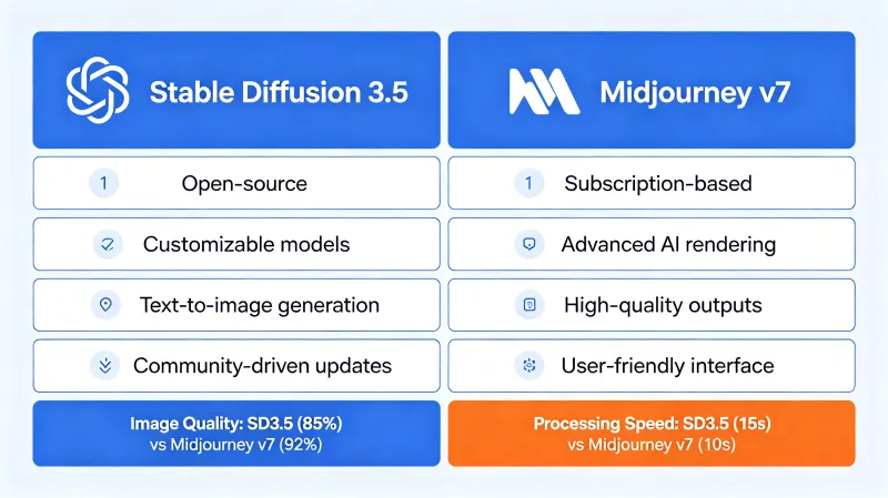 Stable Diffusion 3.5 vs Midjourney v7:2026 年最强 AI 绘图工具终极对比 Stable Diffusion 3.5 vs Midjourney v7:2026 年最强 AI 绘图工具终极对比
