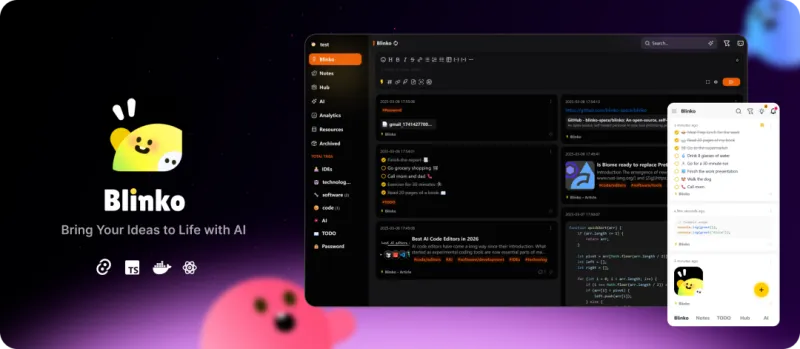 Blinko(开源AI卡片式笔记软件) Blinko(开源AI卡片式笔记软件)