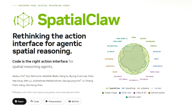 SpatialClaw：英伟达开源免训练空间推理智能体，代码驱动分步迭代 3D 空间分析