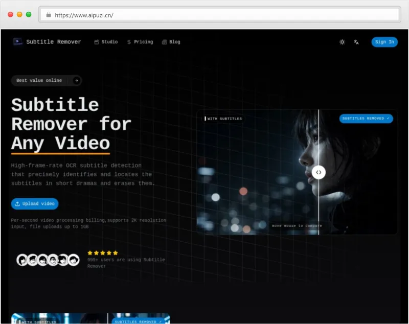 Subtitle Remover官网截图