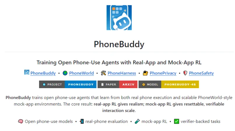 PhoneBuddy：腾讯混元开源的手机智能代理混合强化学习训练框架