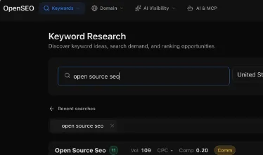 OpenSEO：开源免费SEO工具，MCP协议联动AI完成传统SEO与GEO分析
