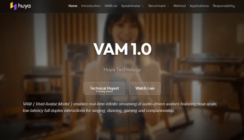 虎牙VAM 1.0:虎牙自研实时多模态数字人模型 虎牙VAM 1.0:虎牙自研实时多模态数字人模型