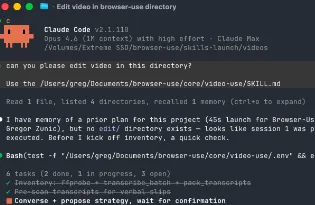 video-use：Browser Use推出的开源AI智能体剪辑工具