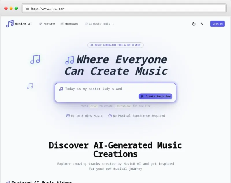 music0 AI官网截图