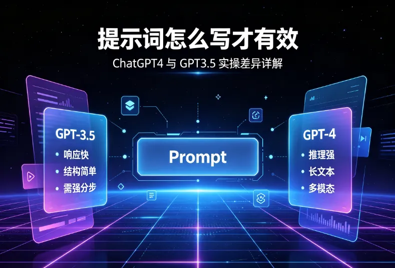 ChatGPT4 和 GPT3.5 的提示词 Prompt 有什么区别?实操差异详解 ChatGPT4 和 GPT3.5 的提示词 Prompt 有什么区别?实操差异详解