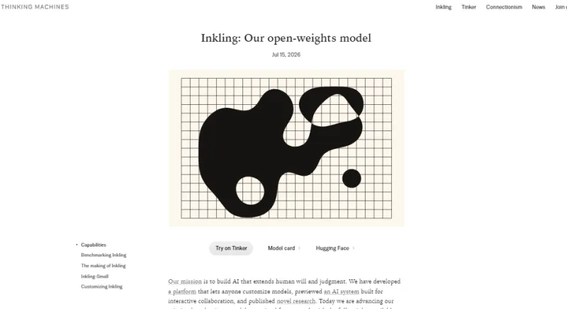 Inkling:开源MoE多模态大模型,可控推理算力支持百万上下文与自主微调 Inkling:开源MoE多模态大模型,可控推理算力支持百万上下文与自主微调