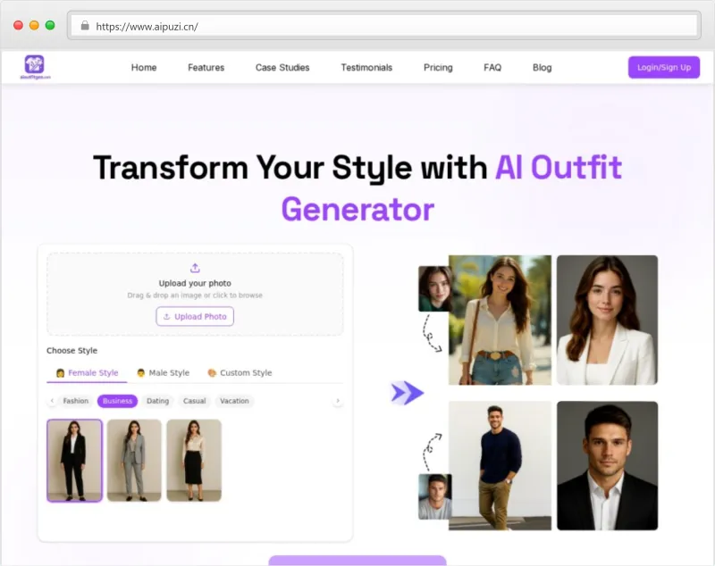 OutfitAI官网截图