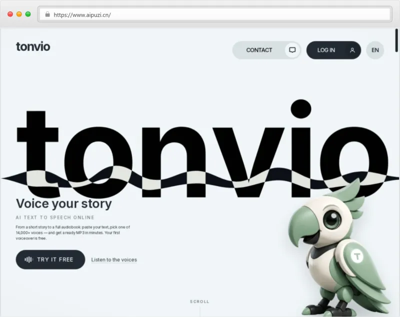 Tonvio官网截图
