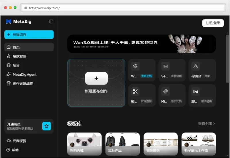 MetaDig官网截图