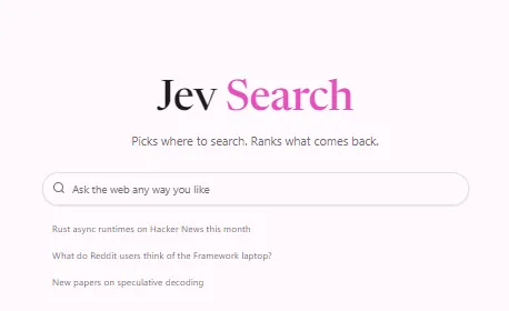 Jev Search：基于TypeSafe Jev模型的开源多源并行网页搜索应用